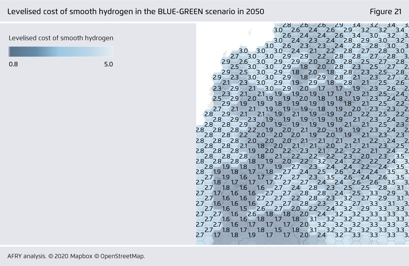 Preview for Levelised cost of smooth hydrogen in the BLUE-GREEN scenario in 2050