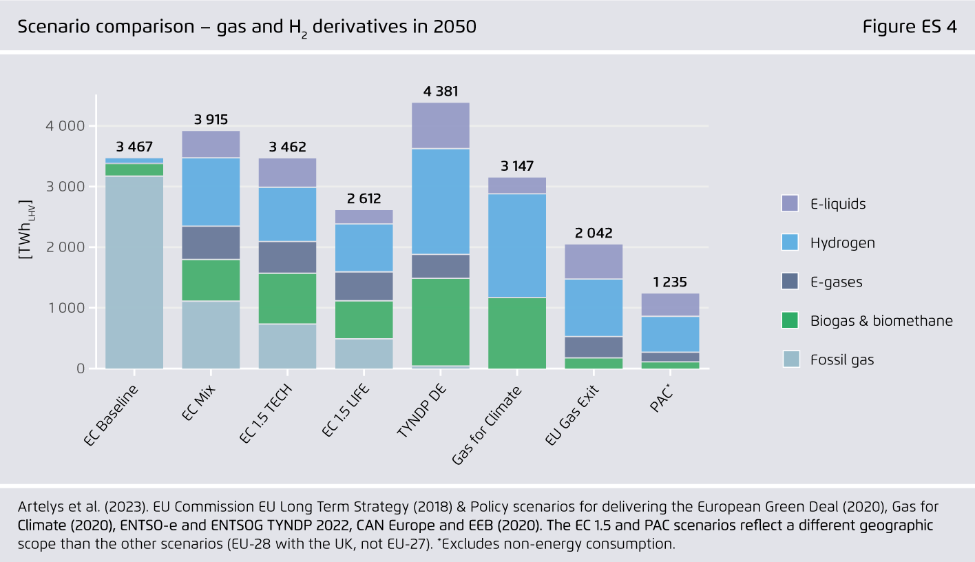 Preview for Scenario comparison – gas and H₂ derivatives in 2050