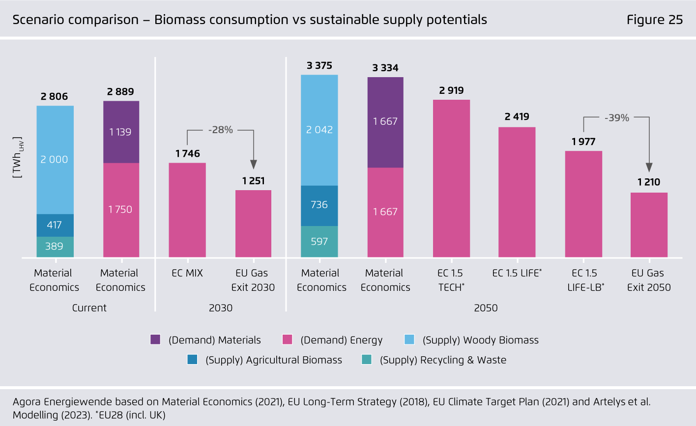 Preview for Scenario comparison – Biomass consumption vs sustainable supply potentials