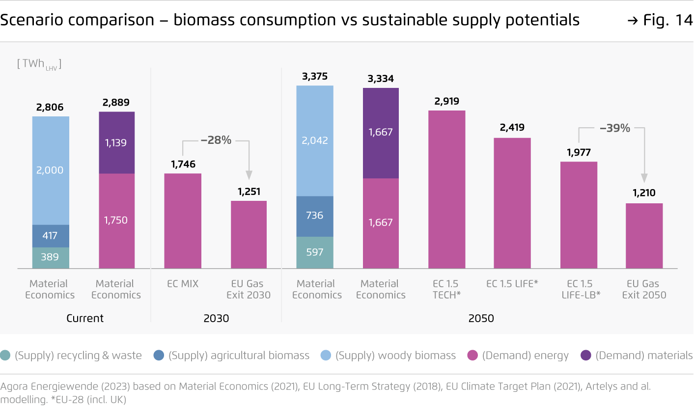 Preview for Scenario comparison – biomass consumption vs sustainable supply potentials